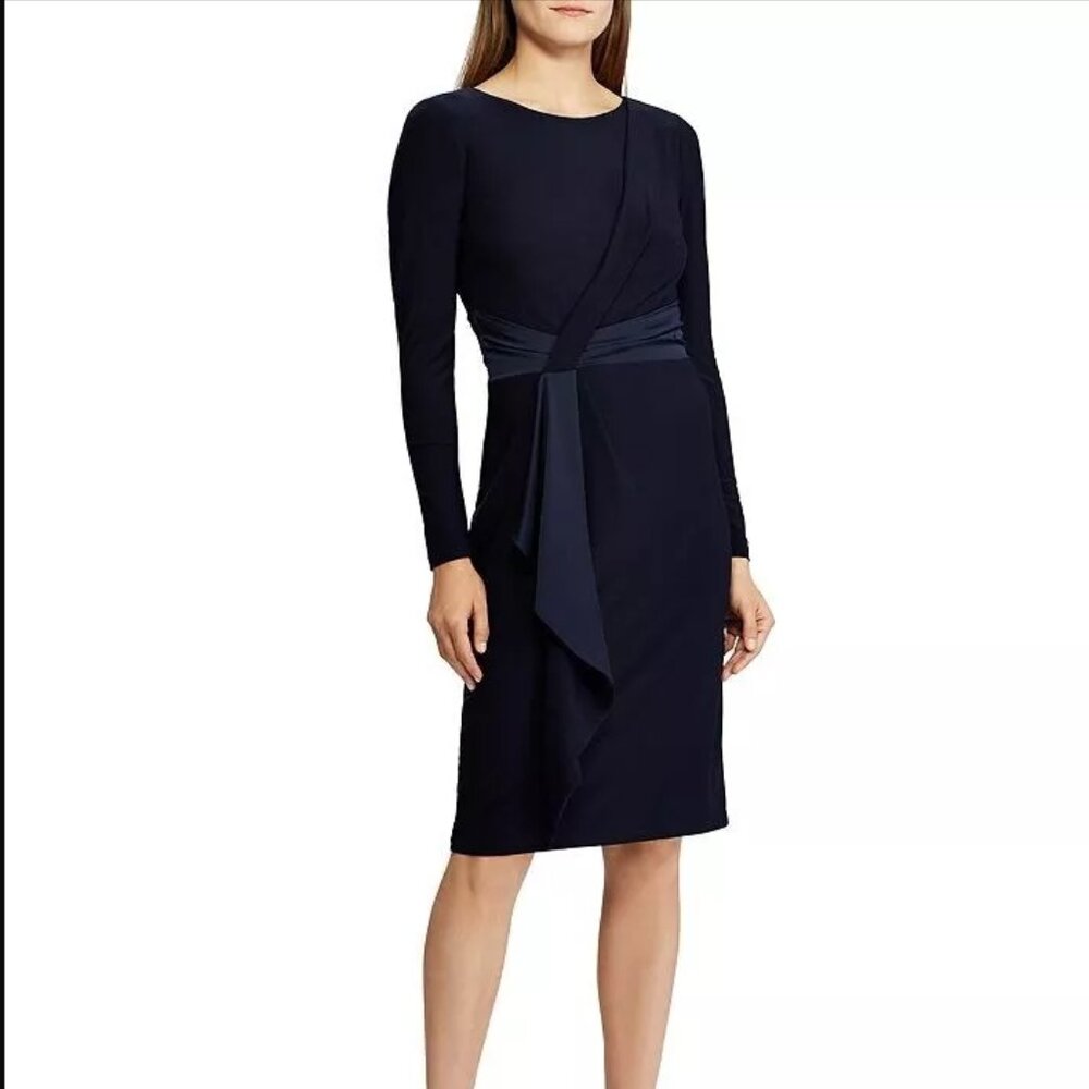 NWT Ralph Lauren Satin Trim Dress Womens Size 8